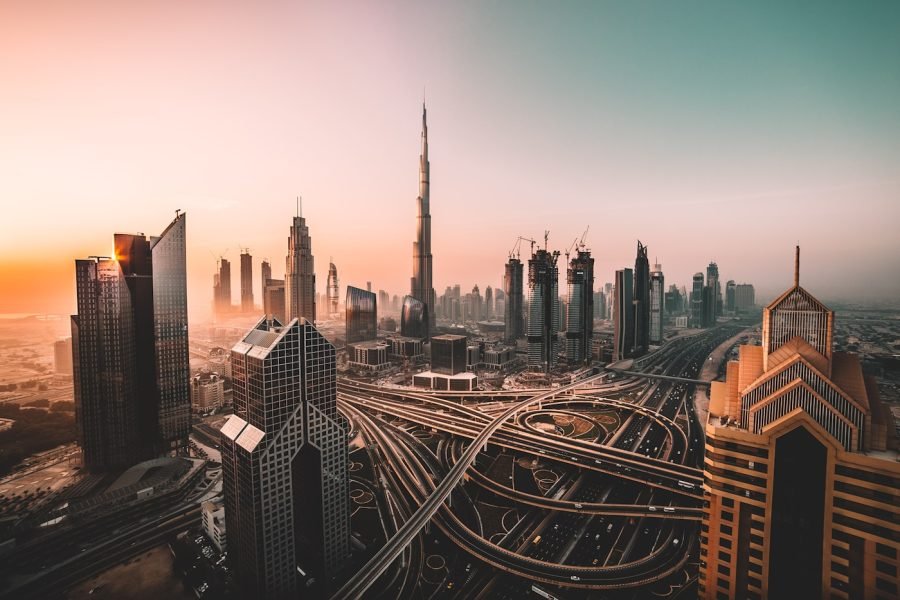 Dubai mainland corporate skyline